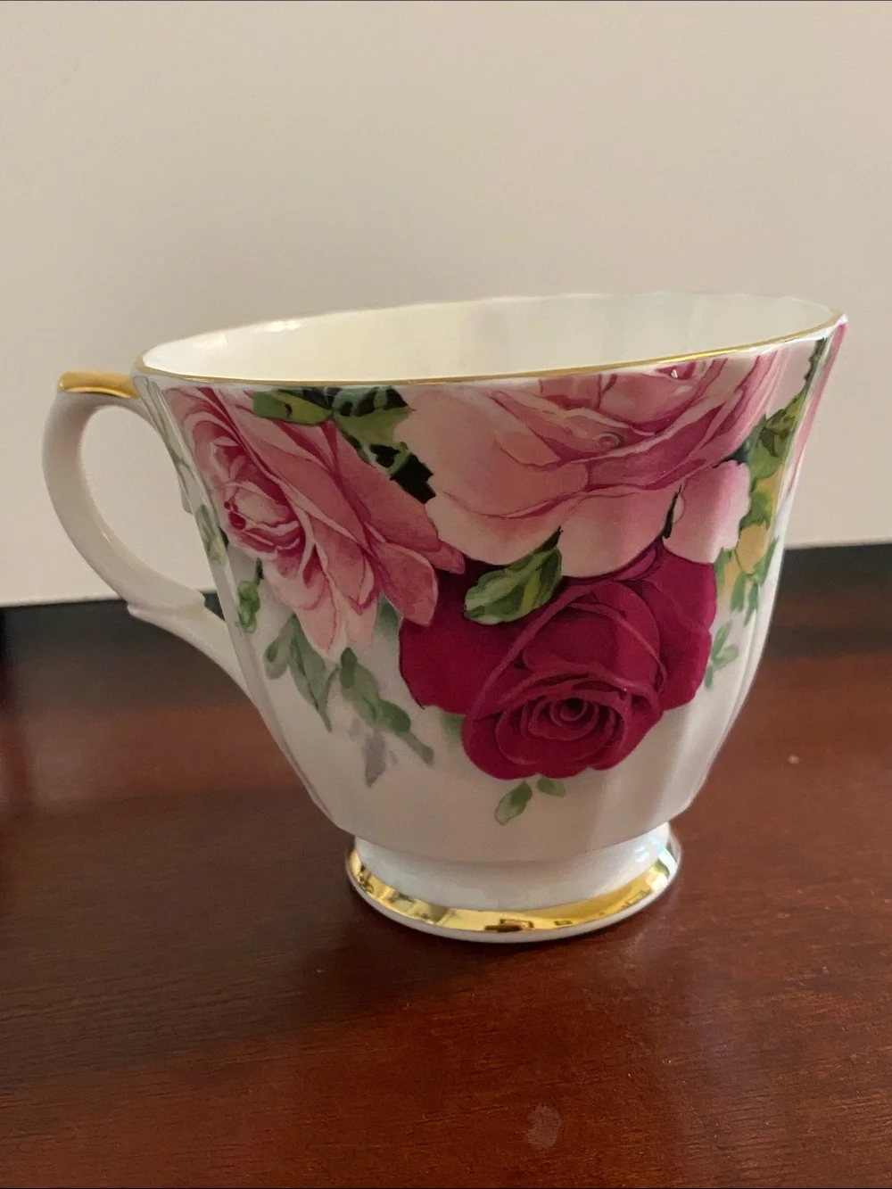 Allyn Nelson Rose Teacup and Saucer Made Of Fine Bone China in England